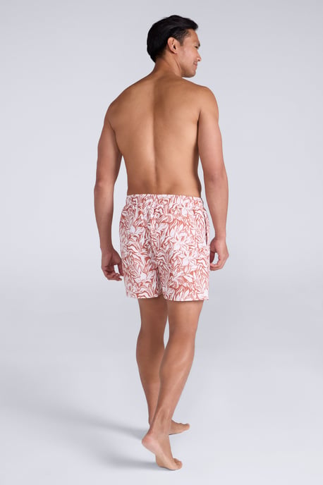 'Aruba' Men's Printed Swim Shorts Drawstring Quick Drying Swimming Trunks Orange - Image 5