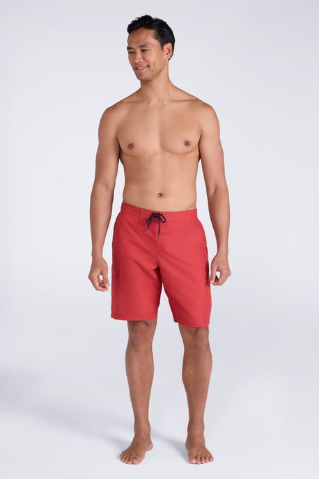 'Ocean' Men's Boardshorts with Adjustable Waist Quick Dry Swimming Trunks Burgundy - Image 3