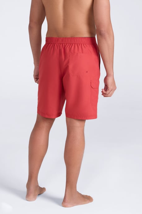 'Ocean' Men's Boardshorts with Adjustable Waist Quick Dry Swimming Trunks Burgundy - Image 4