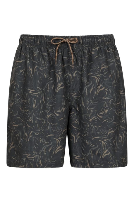 'Aruba' Men's Printed Swim Shorts Drawstring Quick Drying Swimming Trunks Olive - Image 1