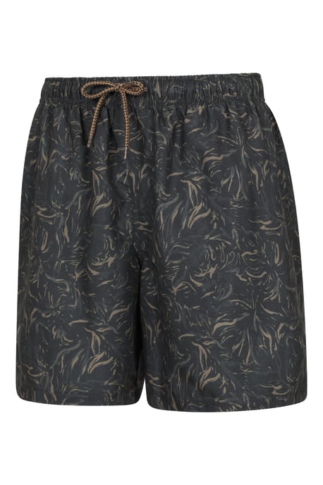 'Aruba' Men's Printed Swim Shorts Drawstring Quick Drying Swimming Trunks Olive - Image 2