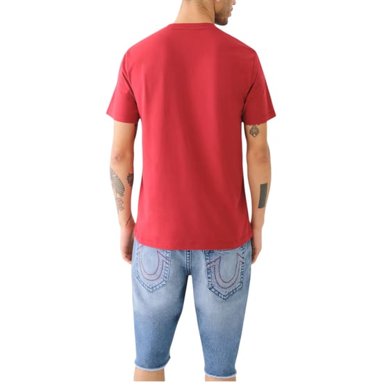 True Religion 108426 Mens Henley T Shirt Short Sleeve Logo Placket Cotton Tee - Image 3