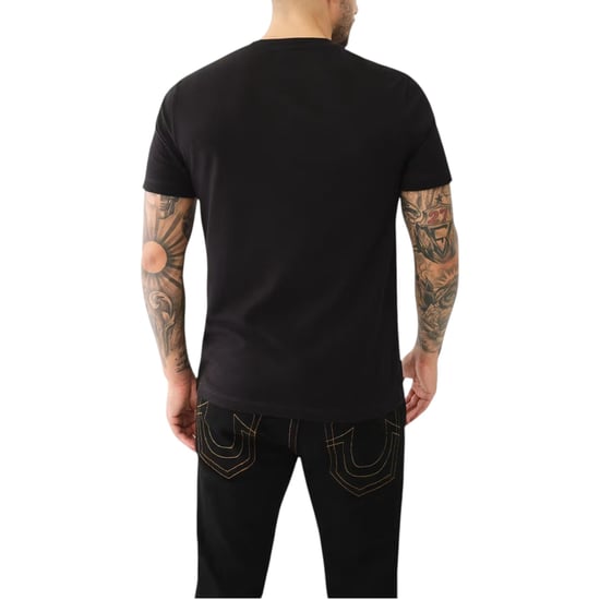 True Religion 108426 Mens Henley T Shirt Short Sleeve Logo Placket Cotton Tee - Image 4