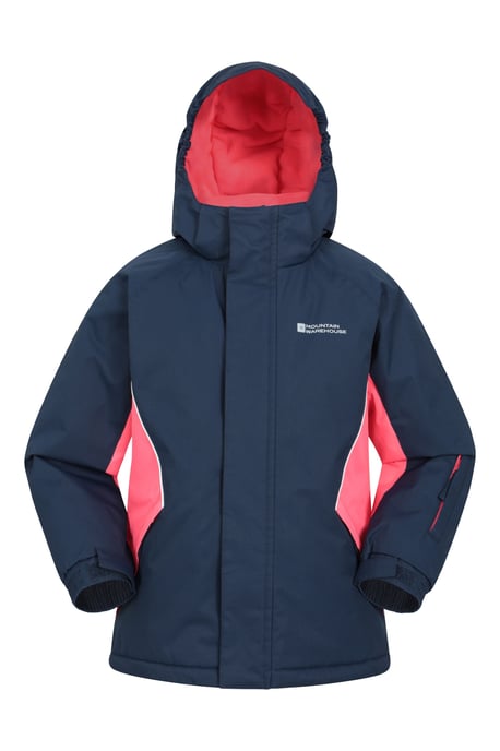 Kids Ski Jacket & Trousers Set Snowproof Fleece Lined Warm Outdoor Ski Outfit Dark Blue - Image 2