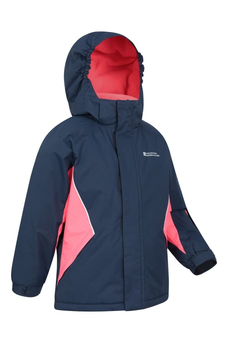 Kids Ski Jacket & Trousers Set Snowproof Fleece Lined Warm Outdoor Ski Outfit Dark Blue - Image 4