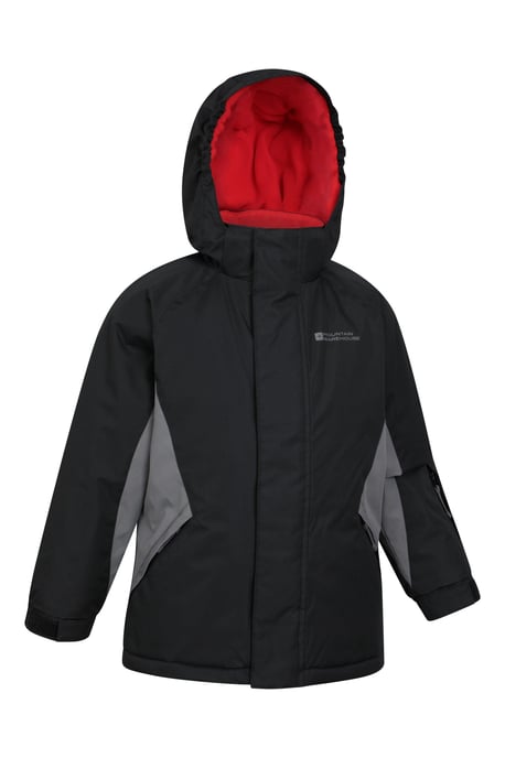 Kids Ski Jacket & Trousers Set Snowproof Fleece Lined Warm Outdoor Ski Outfit Black - Image 3