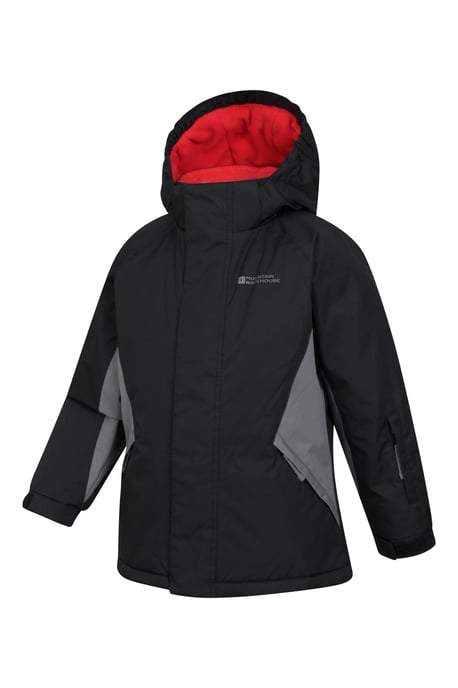 Kids Ski Jacket & Trousers Set Snowproof Fleece Lined Warm Outdoor Ski Outfit Black - Image 5