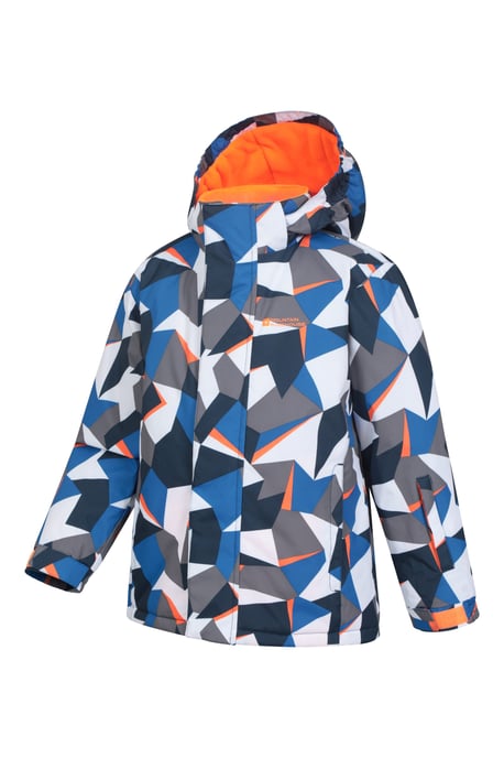 Kids Ski Jacket and Trousers Set Snowproof Fleece Lined Warm Outdoor Ski Outfit Medium Blue - Image 5
