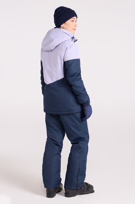 Women's Plain Ski Jacket and Pants Set Insulated Hooded Snowproof Winter Outfit Navy - Image 2