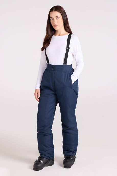 Women's Plain Ski Jacket and Pants Set Insulated Hooded Snowproof Winter Outfit Navy - Image 5