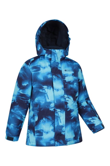 Kids Ski Jacket and Trousers Set Snowproof Fleece Lined Warm Outdoor Ski Outfit Blue/Navy - Image 2
