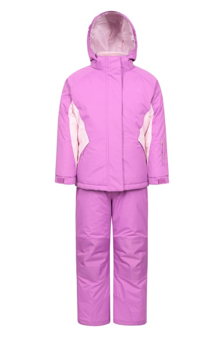 Kids Ski Jacket & Trousers Set Snowproof Fleece Lined Warm Outdoor Ski Outfit Pink - Image 6