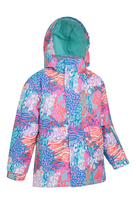 Kids Ski Jacket and Trousers Set Snowproof Fleece Lined Warm Outdoor Ski Outfit Pink - Image 3