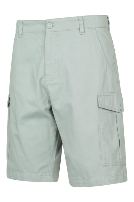 'Lakeside' Mens Twill Cotton Cargo Shorts With Multiple Pockets Olive - Image 2