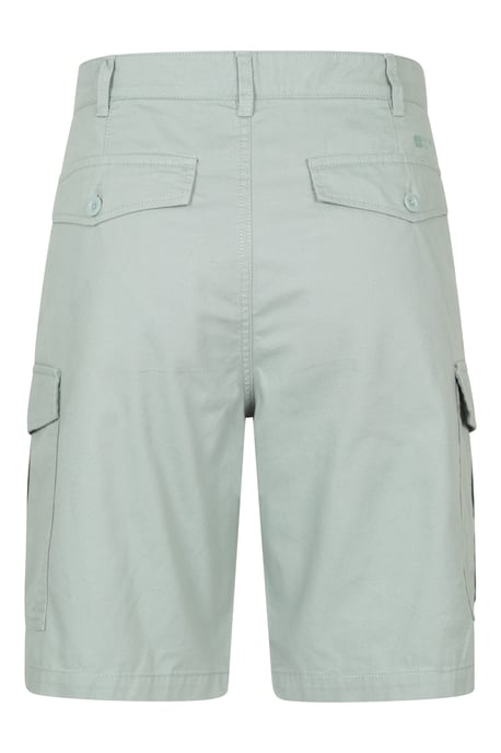 'Lakeside' Mens Twill Cotton Cargo Shorts With Multiple Pockets Olive - Image 3