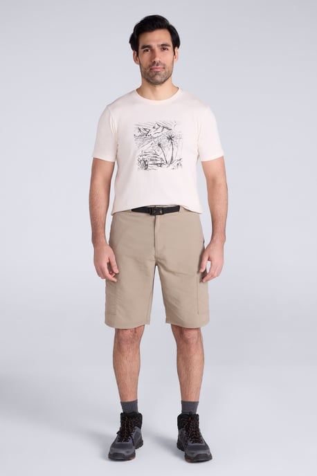 'Saunter' Men's Belted Cargo Shorts Quick Drying UV50 Multi Pocket Short Pants Beige - Image 3