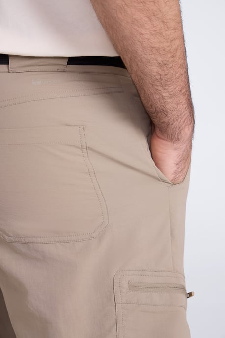 'Saunter' Men's Belted Cargo Shorts Quick Drying UV50 Multi Pocket Short Pants Beige - Image 4