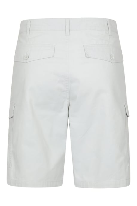 'Lakeside' Mens Twill Cotton Cargo Shorts With Multiple Pockets White - Image 3