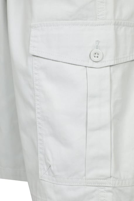 'Lakeside' Mens Twill Cotton Cargo Shorts With Multiple Pockets White - Image 4