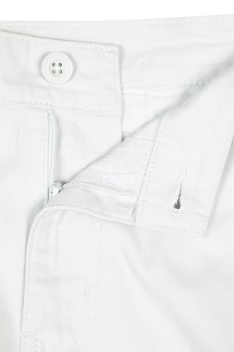'Lakeside' Mens Twill Cotton Cargo Shorts With Multiple Pockets White - Image 5