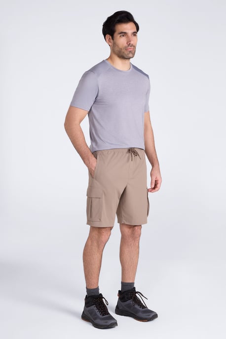 'Everyday' Men's Cargo Shorts UV50 Protection Stretch Multi Pocket Casual Short Pants Beige - Image 3