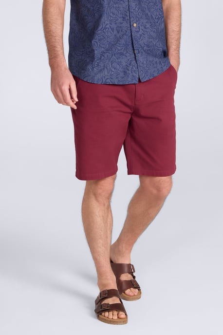 'Woods' Mens Chino Shorts Breathable Comfortable Regular Fit Burgundy - Image 1