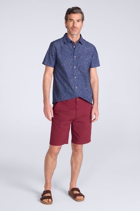 'Woods' Mens Chino Shorts Breathable Comfortable Regular Fit Burgundy - Image 3