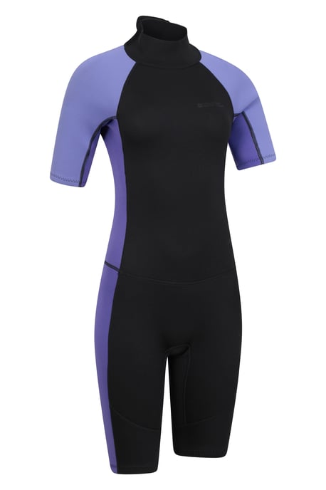 Women's Shorty Wetsuit with Easy Glide Zip Fastening Swimwear Purple - Image 3