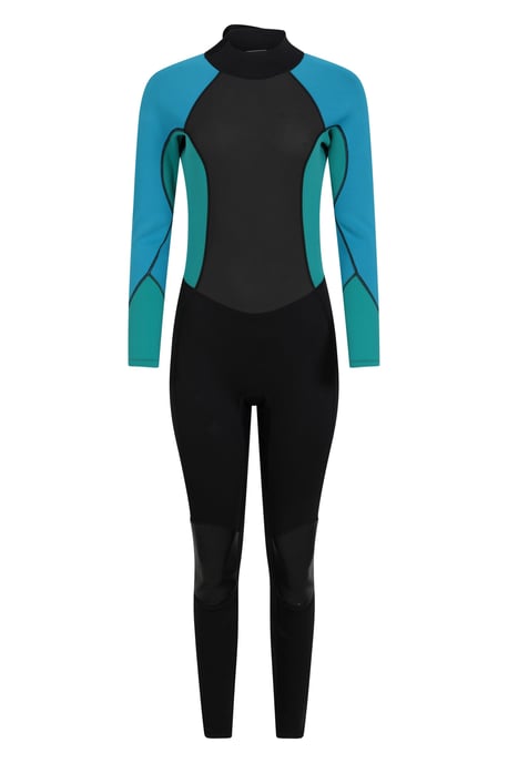 Women's Full Wetsuit with Easy Glide Zip Neoprene Sun Protection Swimwear Teal - Image 2