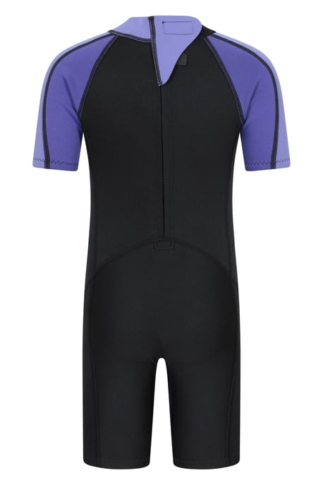 Kids Shorty Wetsuit Neoprene Fabric Flat Seams Surf Diving Swimwear Lilac - Image 3
