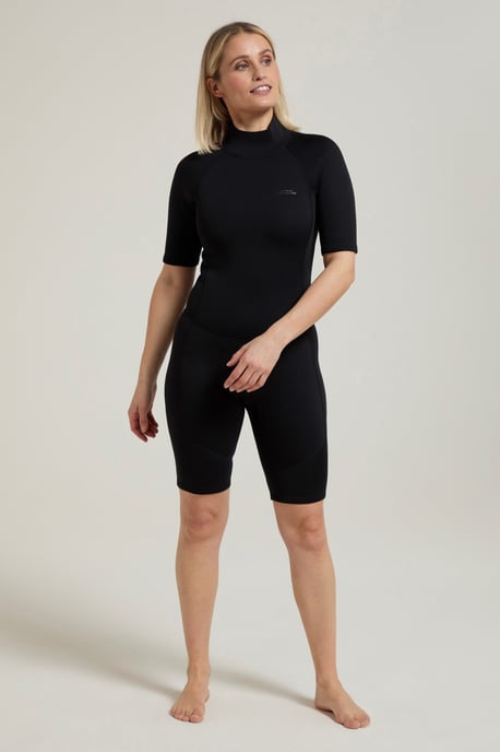 Women's Shorty Wetsuit with Easy Glide Zip Fastening Swimwear Black - Image 1