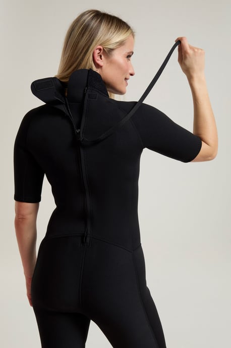 Women's Shorty Wetsuit with Easy Glide Zip Fastening Swimwear Black - Image 3