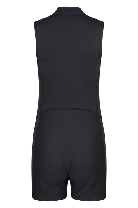 Women's Shorty Wetsuit with Pull Zip Fastening Neoprene Swimwear Black - Image 3