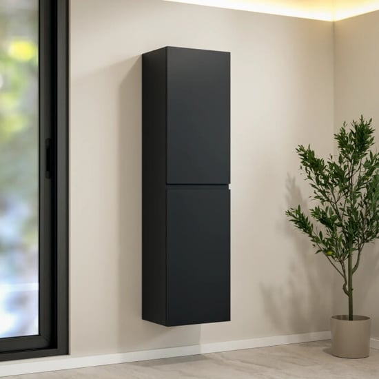 Mirlux Badkamermeubelset lunaro 60cm mat zwart wastafel wit - Image 2