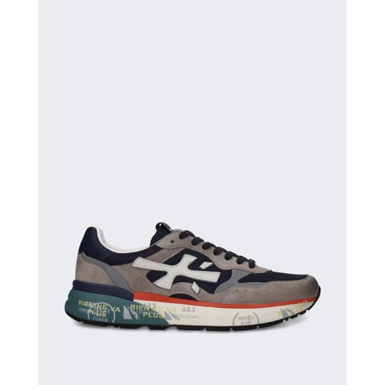 Premiata Heren sneaker met grijs en rood kleurblok - Image 1