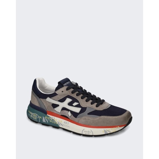 Premiata Heren sneaker met grijs en rood kleurblok - Image 5