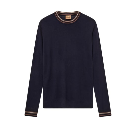 Mos Mosh 511830 469 mosmosh mmgadam contrast crew neck knit navy - Image 4