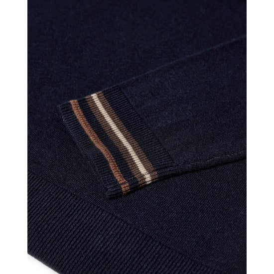 Mos Mosh 511830 469 mosmosh mmgadam contrast crew neck knit navy - Image 5