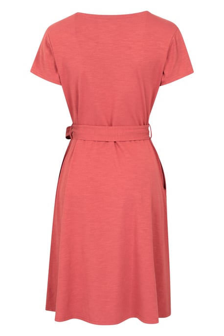 'Santorini' Women's Jersey Wrap Dress with Pockets Summer Comfy Outfit Rust - Image 3