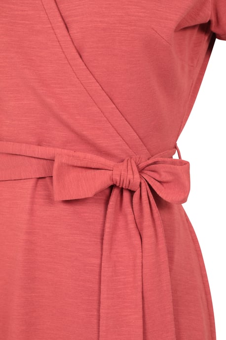 'Santorini' Women's Jersey Wrap Dress with Pockets Summer Comfy Outfit Rust - Image 5