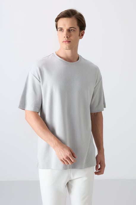 Oversized Cotton-Blend Crew Neck T-Shirt - Image 4