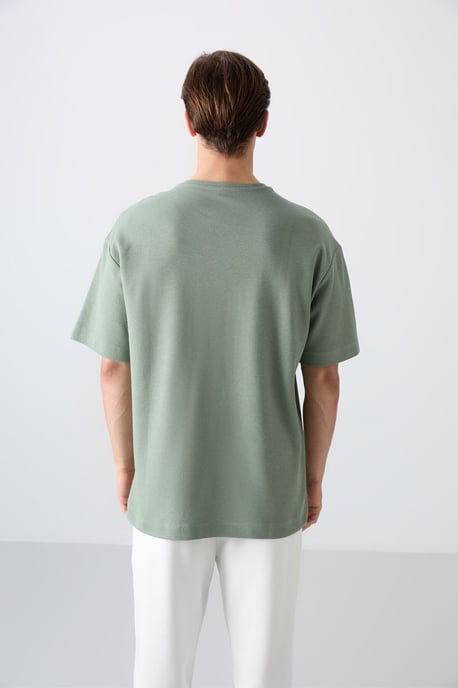 Oversized Cotton-Blend Crew Neck T-Shirt With Pocket - Image 5