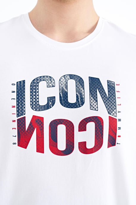 Printed Crew Neck T-Shirt With Patch - Image 3