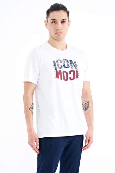Printed Crew Neck T-Shirt With Patch - Image 4