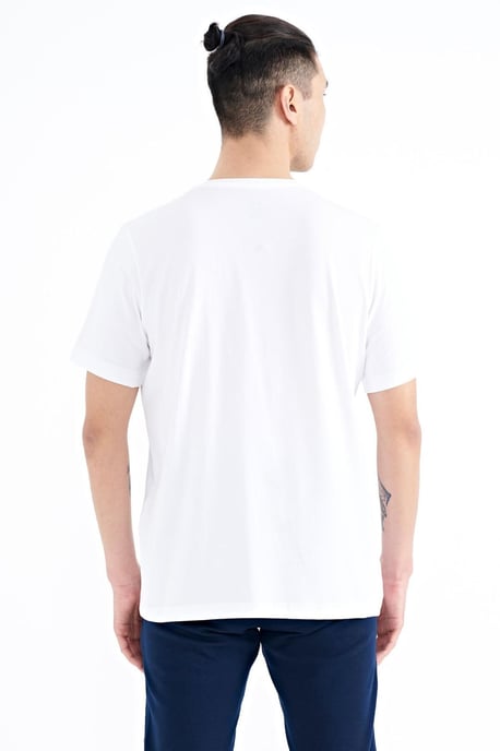 Printed Crew Neck T-Shirt With Patch - Image 5