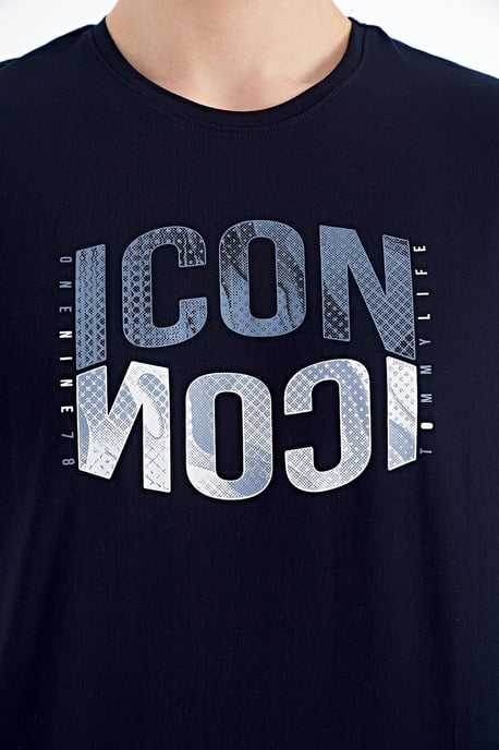 Printed Crew Neck T-Shirt With Patch - Image 3