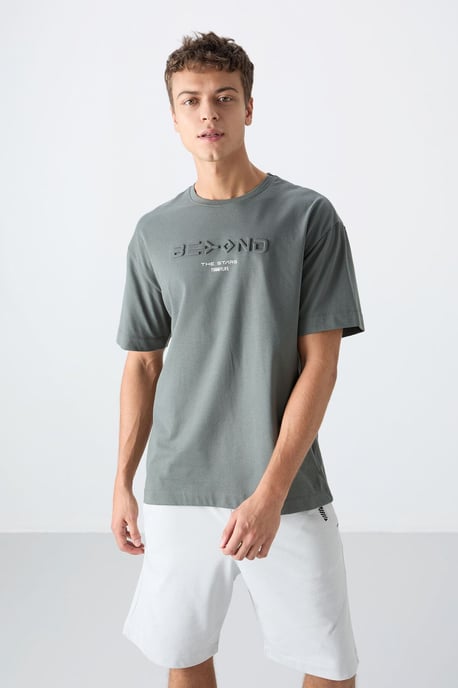 Oversized Cotton-Polyester Logo T-Shirt - Image 1