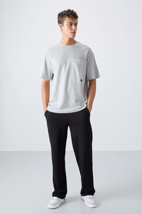 Oversized Cotton-Blend Crew Neck T-Shirt With Pocket - Image 2