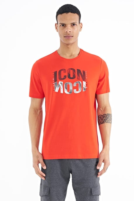Printed Crew Neck T-Shirt With Patch - Image 1