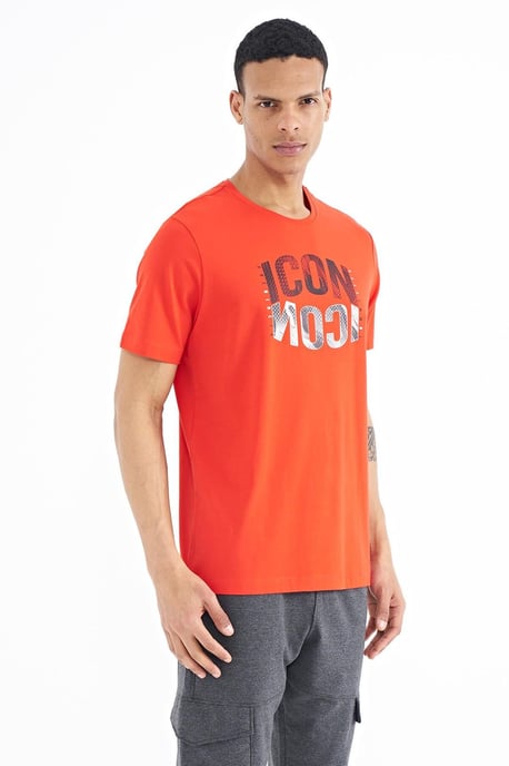 Printed Crew Neck T-Shirt With Patch - Image 4